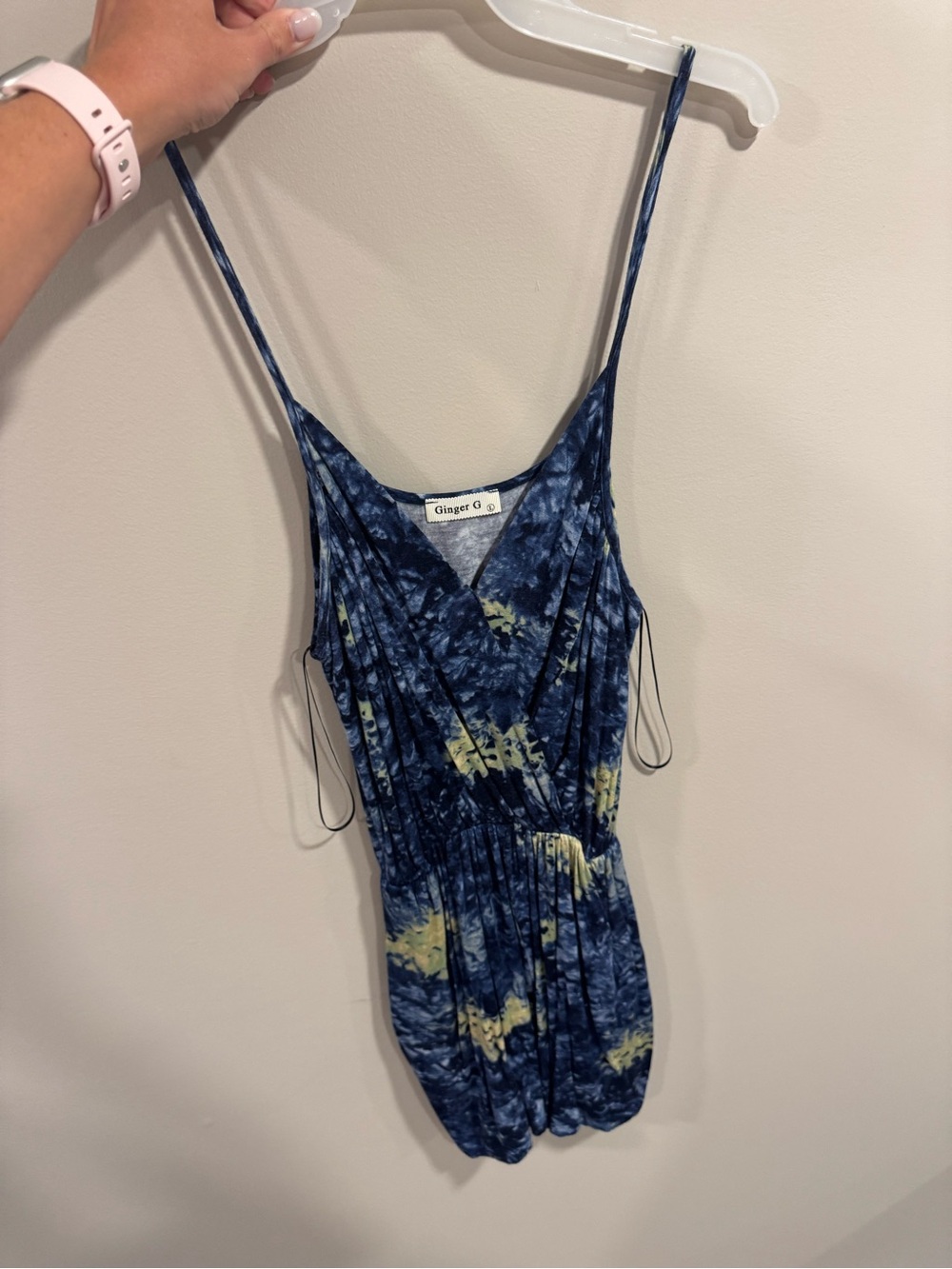 Ginger G Blue and Yellow Tie-Dye Girls One-Piece Romper